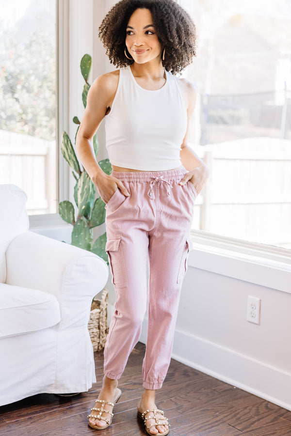 pink trendy joggers