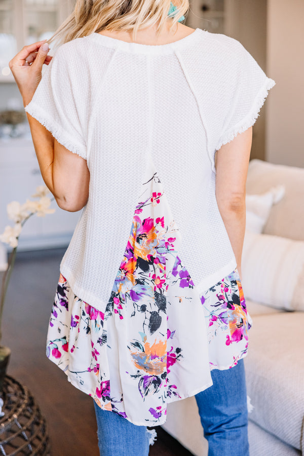 floral waffle top