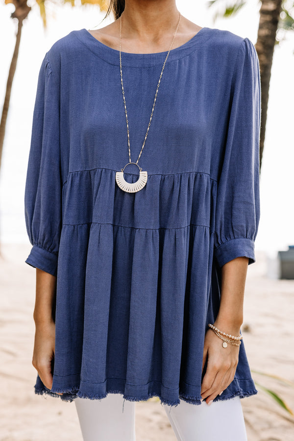 Make You Better Denim Blue Tiered Tunic