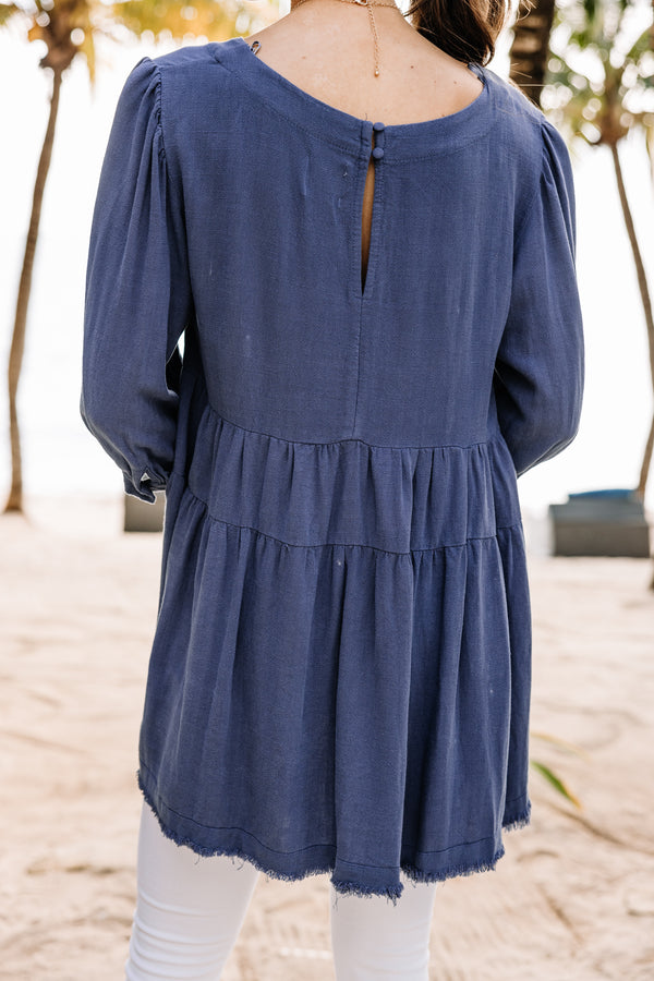 Make You Better Denim Blue Tiered Tunic