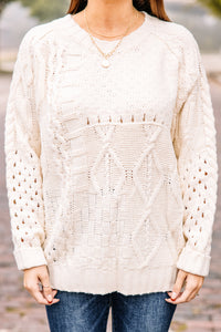 loose knit white sweater