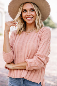 Create Your Look Blush Pink Ribbed Sweater