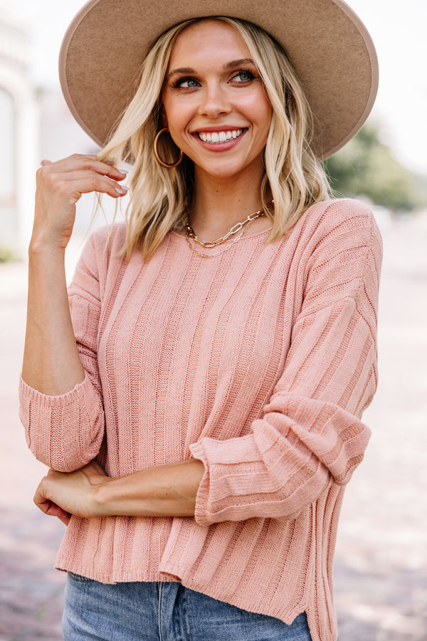 Create Your Look Blush Pink Ribbed Sweater