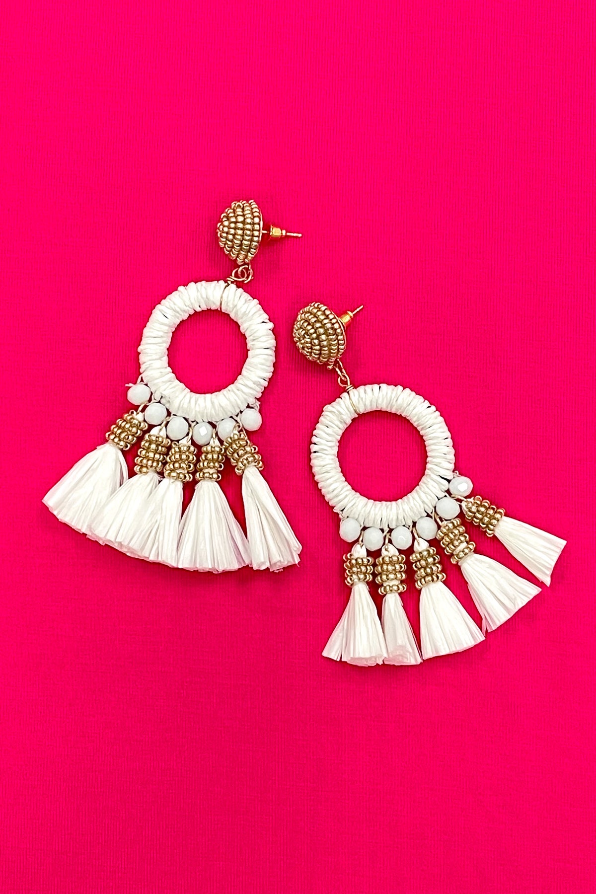 Bold Love White Tassel Earrings Shop The Mint