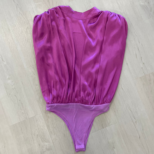 Do What You Love Orchid Purple Satin Bodysuit